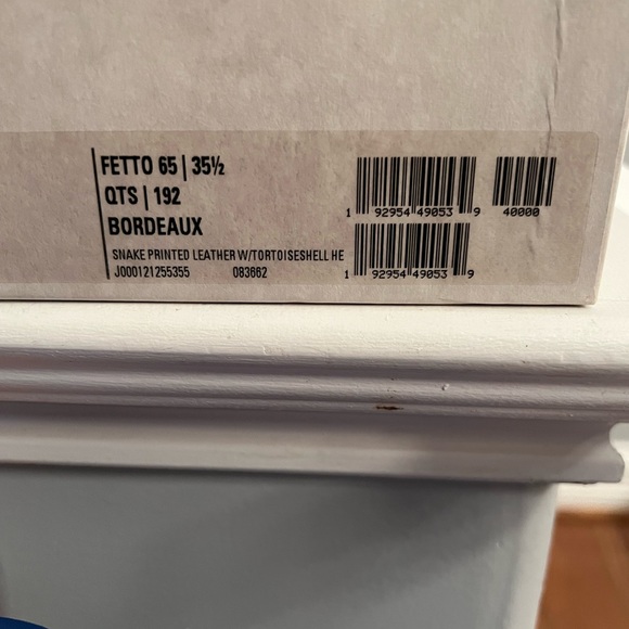 Jimmy Choo Fetto 65 Bordeaux Snake Printed Tortol Leather kitten heels - Picture 7 of 7